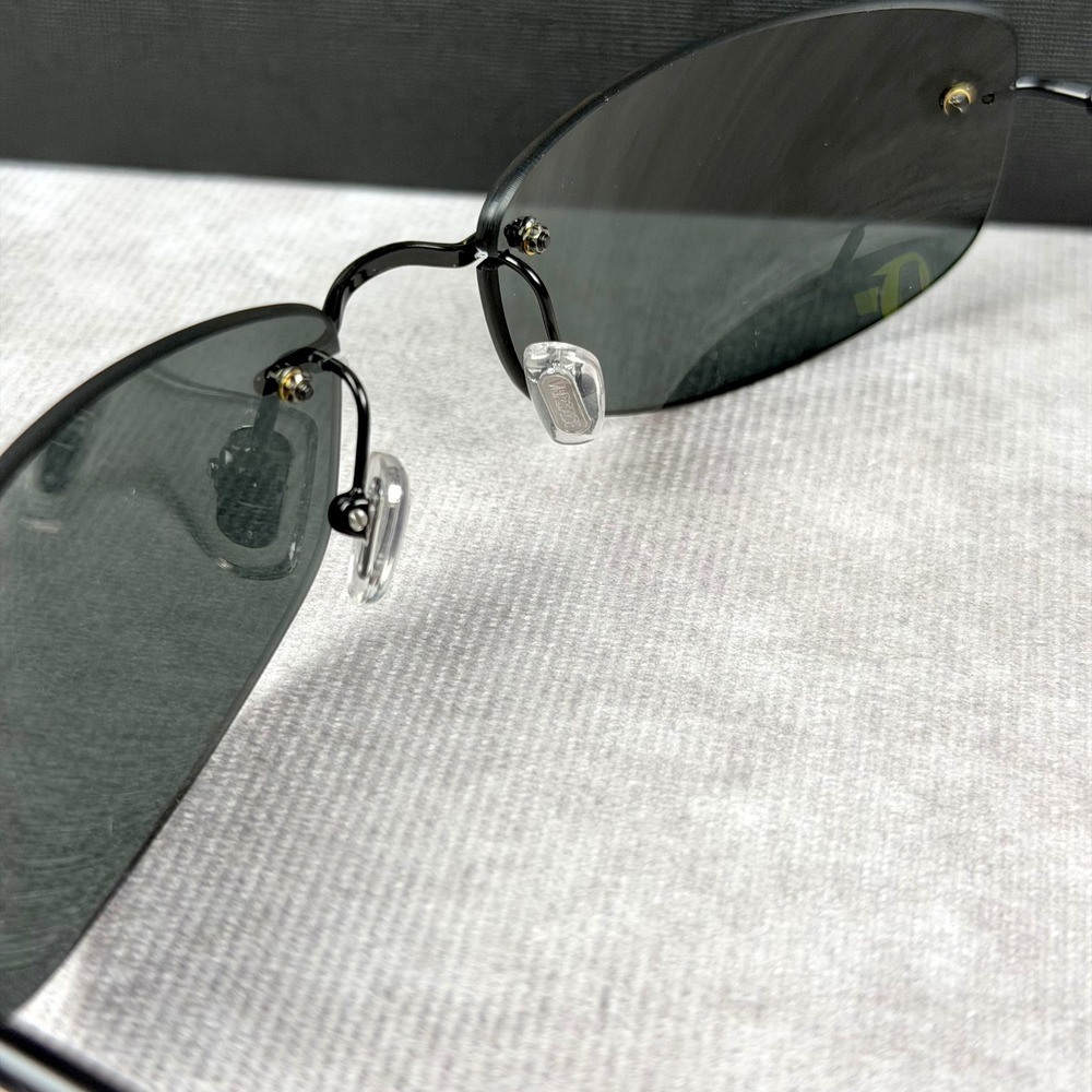 Versace MOD 2279 Black Rimless Sunglasses Grey Lens Italy 60 18 135 NEW - Picture 12 of 16